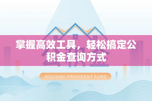 大厂掌握高效工具，轻松搞定公积金查询方式