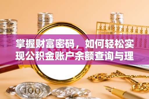 大厂掌握财富密码，如何轻松实现公积金账户余额查询与理财规划