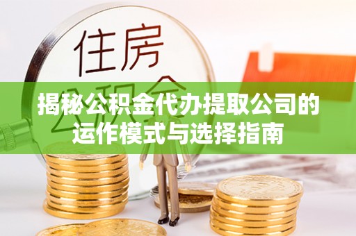 大厂揭秘公积金代办提取公司的运作模式与选择指南
