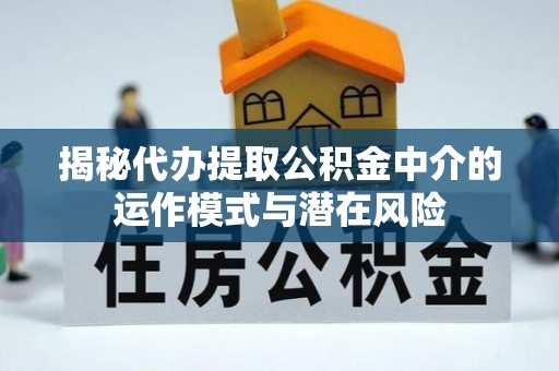 大厂揭秘代办提取公积金中介的运作模式与潜在风险
