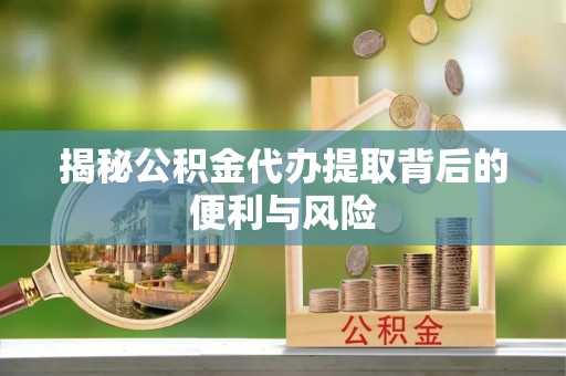 大厂揭秘公积金代办提取背后的便利与风险