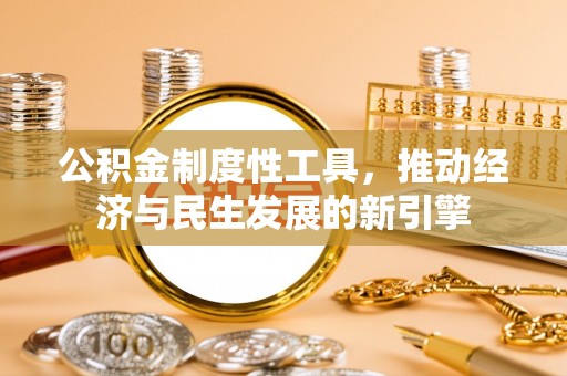 大厂公积金制度性工具，推动经济与民生发展的新引擎