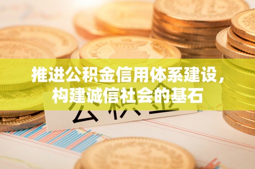 大厂推进公积金信用体系建设，构建诚信社会的基石