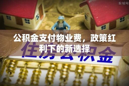大厂公积金支付物业费，政策红利下的新选择
