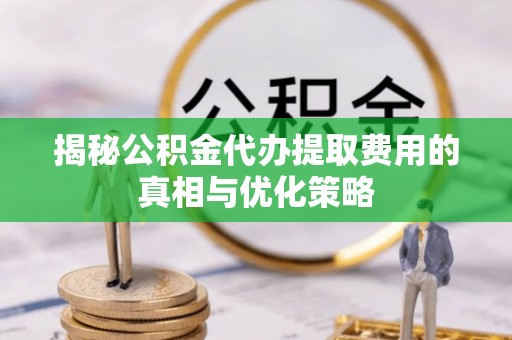 大厂揭秘公积金代办提取费用的真相与优化策略