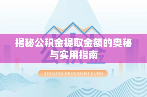 大厂揭秘公积金提取金额的奥秘与实用指南