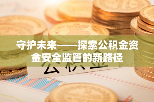 大厂守护未来——探索公积金资金安全监管的新路径