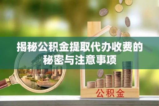 大厂揭秘公积金提取代办收费的秘密与注意事项