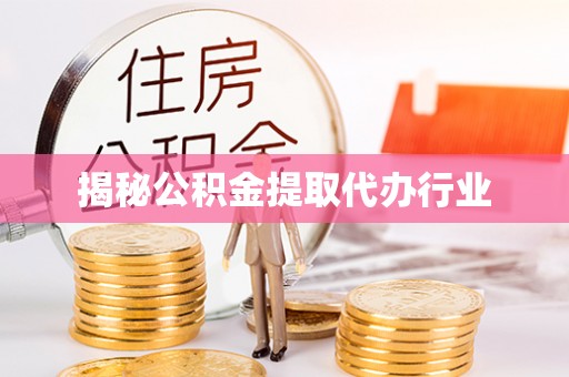 大厂揭秘公积金提取代办行业