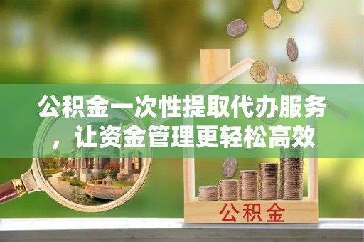 大厂公积金一次性提取代办服务，让资金管理更轻松高效