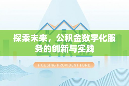 大厂探索未来，公积金数字化服务的创新与实践