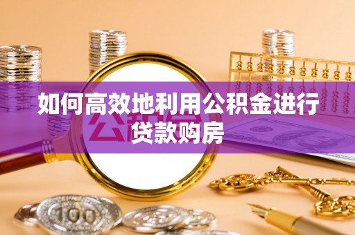 大厂如何高效地利用公积金进行贷款购房